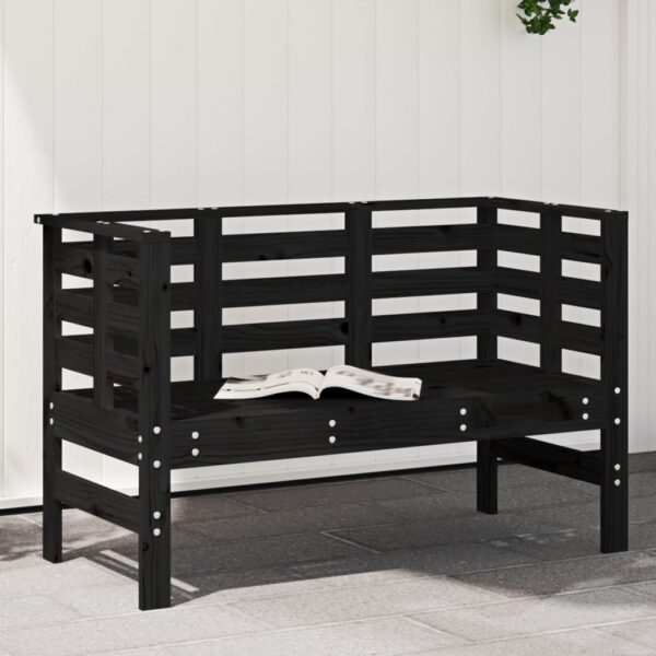 Provira Tuinbankje 111,5x53x71 cm massief grenenhout zwart