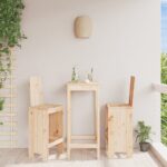 Provira Barkrukken 2 st 40x42x120 cm massief grenenhout