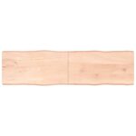 Provira Tafelblad natuurlijke rand 220x60x(2-6) cm massief eikenhout