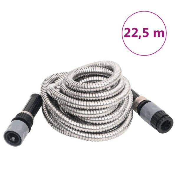 Provira Tuinslang met sproeikop 0,6'' 22,5 m roestvrij staal zilver