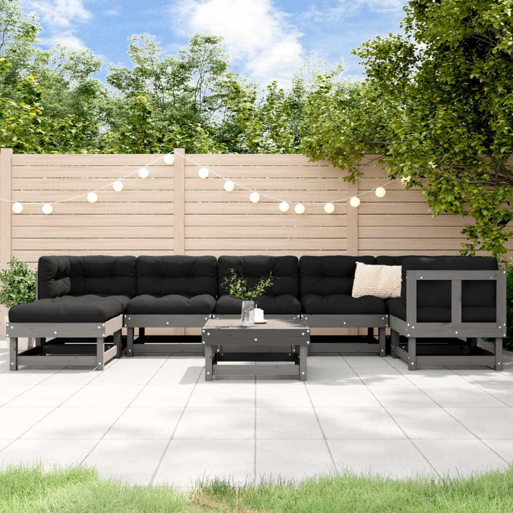 8720845837075_m_en_hd_1 Provira 8-delige Loungeset met kussens massief hout grijs - Image 1