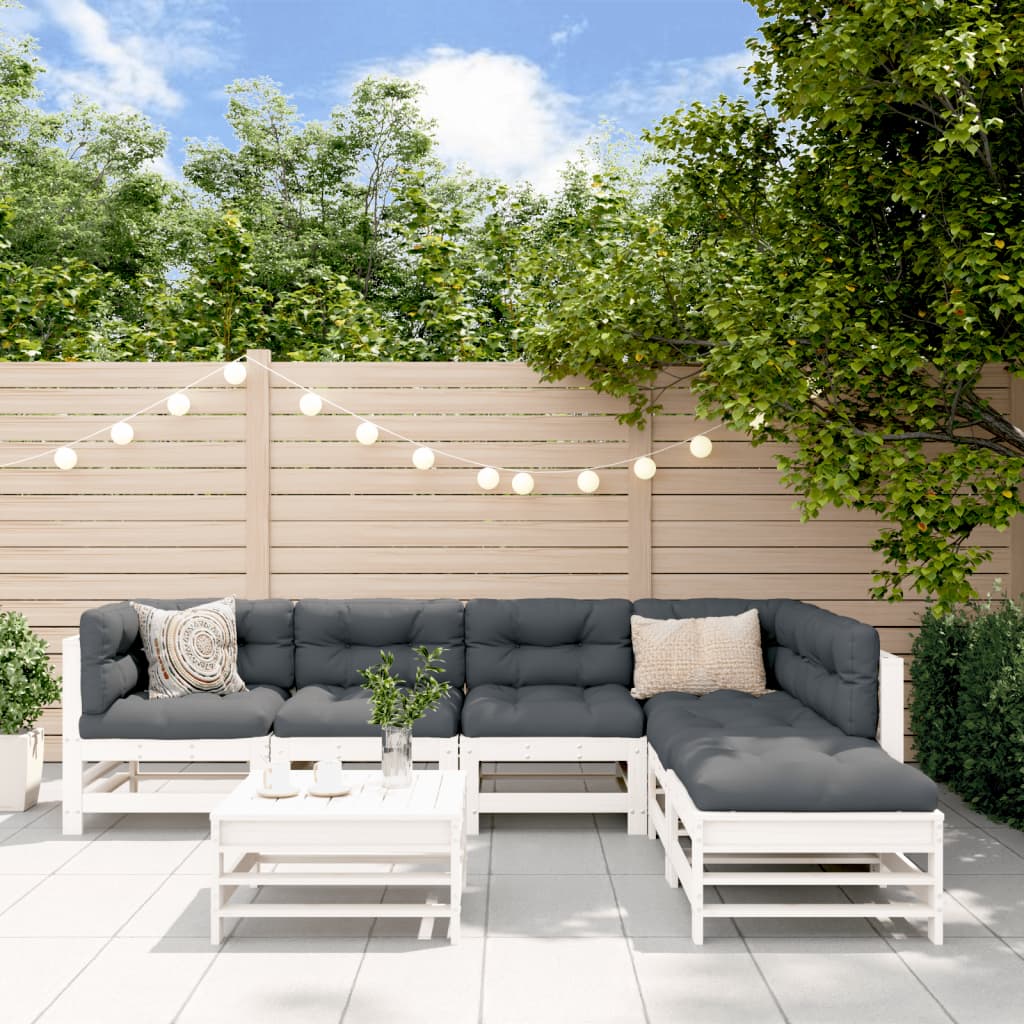 8720845838393_m_en_hd_1 Provira 7-delige Loungeset met kussens massief hout wit - Image 1