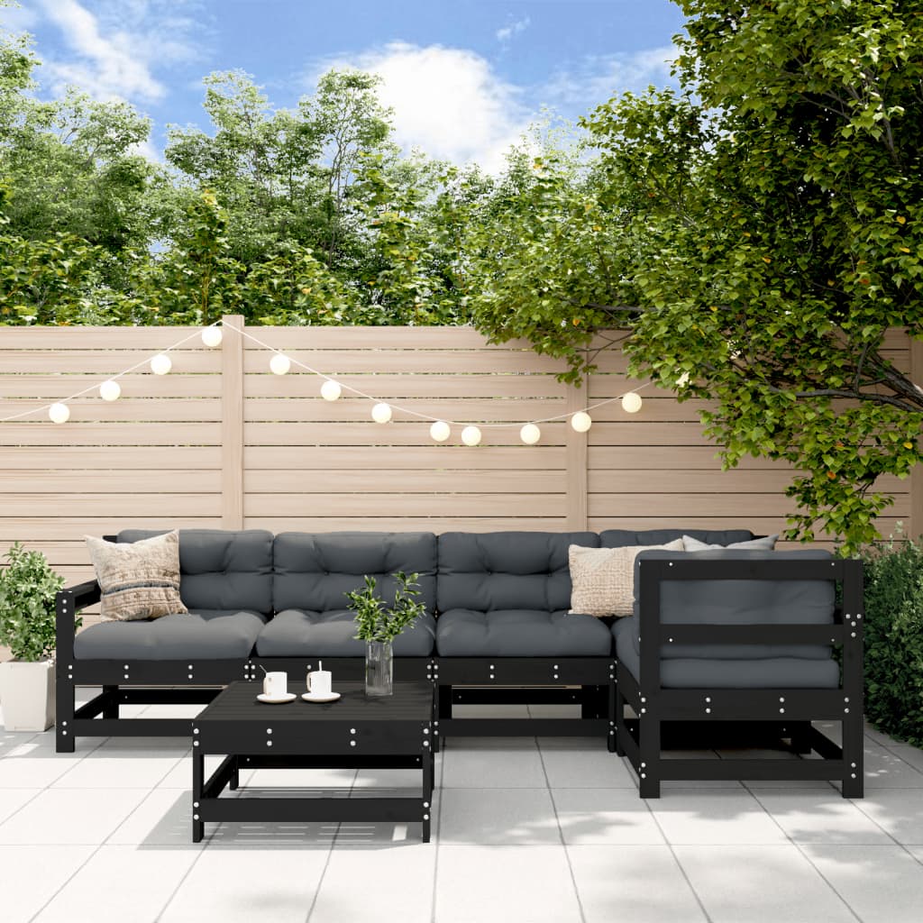 8720845838560_m_en_hd_1 Provira 6-delige Loungeset met kussens massief hout zwart - Image 1