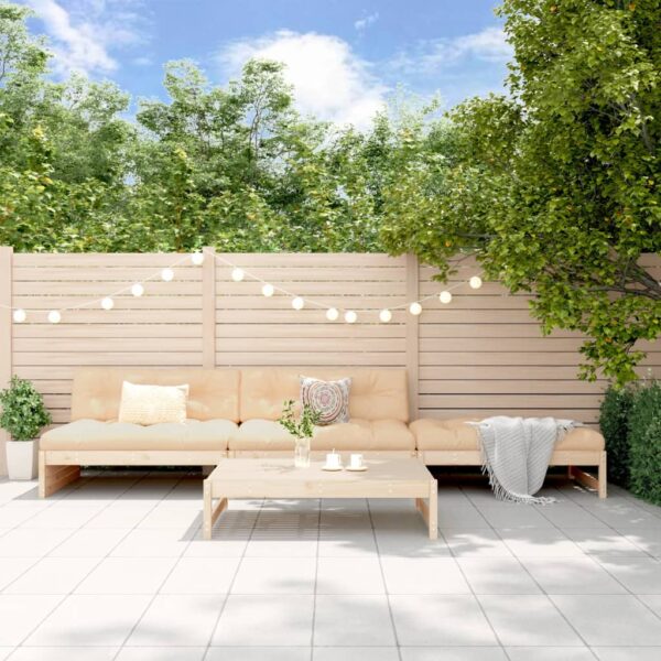 Provira 4-delige Loungeset met kussens massief hout