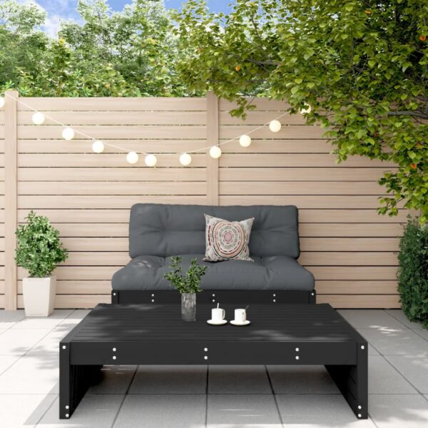 Provira 2-delige Loungeset met kussens massief hout zwart