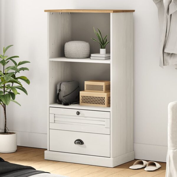 Provira Boekenkast VIGO 60x35x114,5 cm massief grenenhout wit