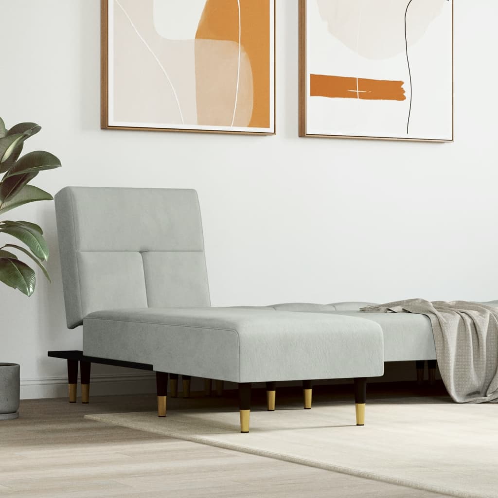 8720845847272_m_en_hd_1 Provira Chaise longue fluweel lichtgrijs - Image 1