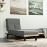 Provira Chaise longue stof donkergrijs