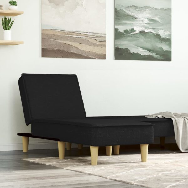 Provira Chaise longue stof zwart