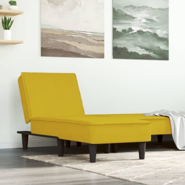 Provira Chaise longue fluweel geel