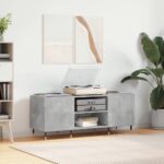 Provira Platenkast 121x38x48 cm bewerkt hout betongrijs