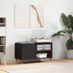 Provira Platenkast 85x38x48 cm bewerkt hout zwart