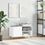 Provira Platenkast 85x38x48 cm bewerkt hout wit