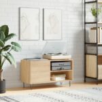 Provira Platenkast 85x38x48 cm bewerkt hout sonoma eikenkleurig