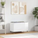 Provira Platenkast 74,5x38x48 cm bewerkt hout hoogglans wit