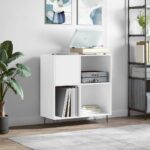 Provira Platenkast 84,5x38x89 cm bewerkt hout wit