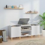 Provira Platenkast 121x38x48 cm bewerkt hout wit