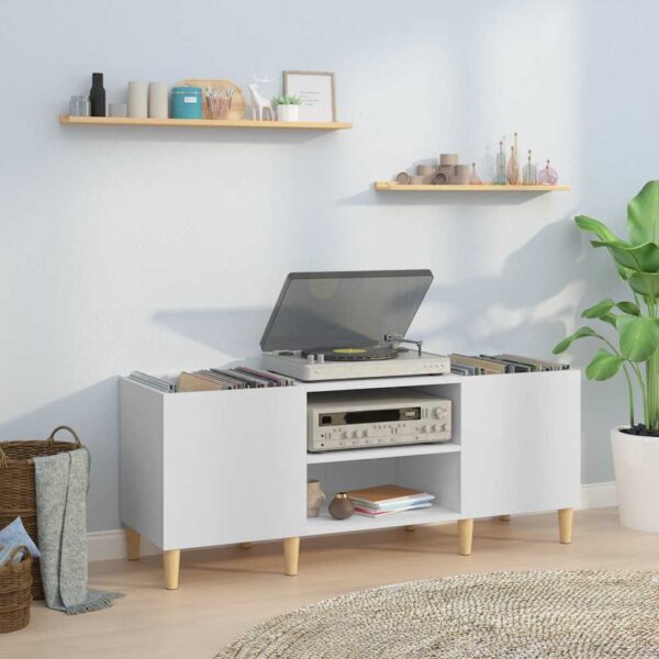 Provira Platenkast 121x38x48 cm bewerkt hout wit