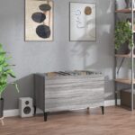Provira Platenkast 74,5x38x48 cm bewerkt hout grijs sonoma eikenkleurig