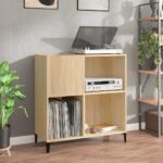 Provira Platenkast 84,5x38x89 cm bewerkt hout sonoma eikenkleurig