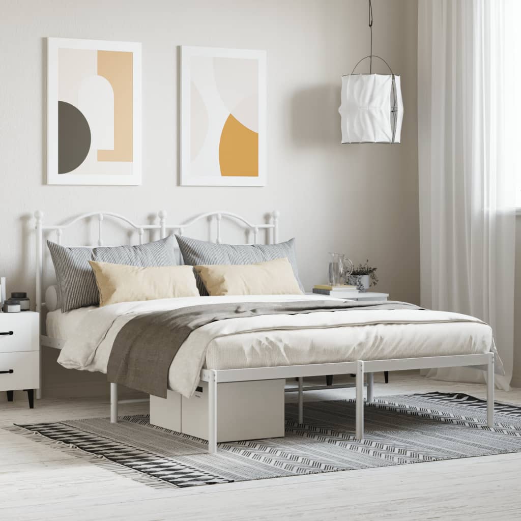 8720845882693_m_en_hd_1 Provira Bedframe met hoofdbord metaal wit 140x200 cm - Image 1