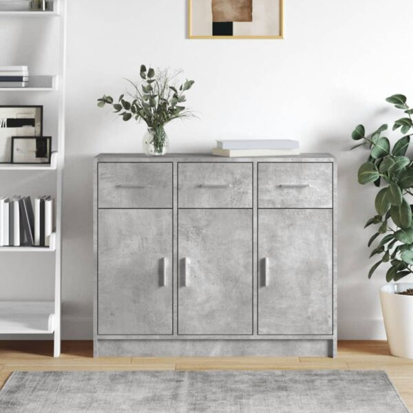 Provira Dressoir 91x28x75 cm bewerkt hout betongrijs