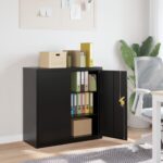 Provira Archiefkast 90x40x90 cm staal zwart