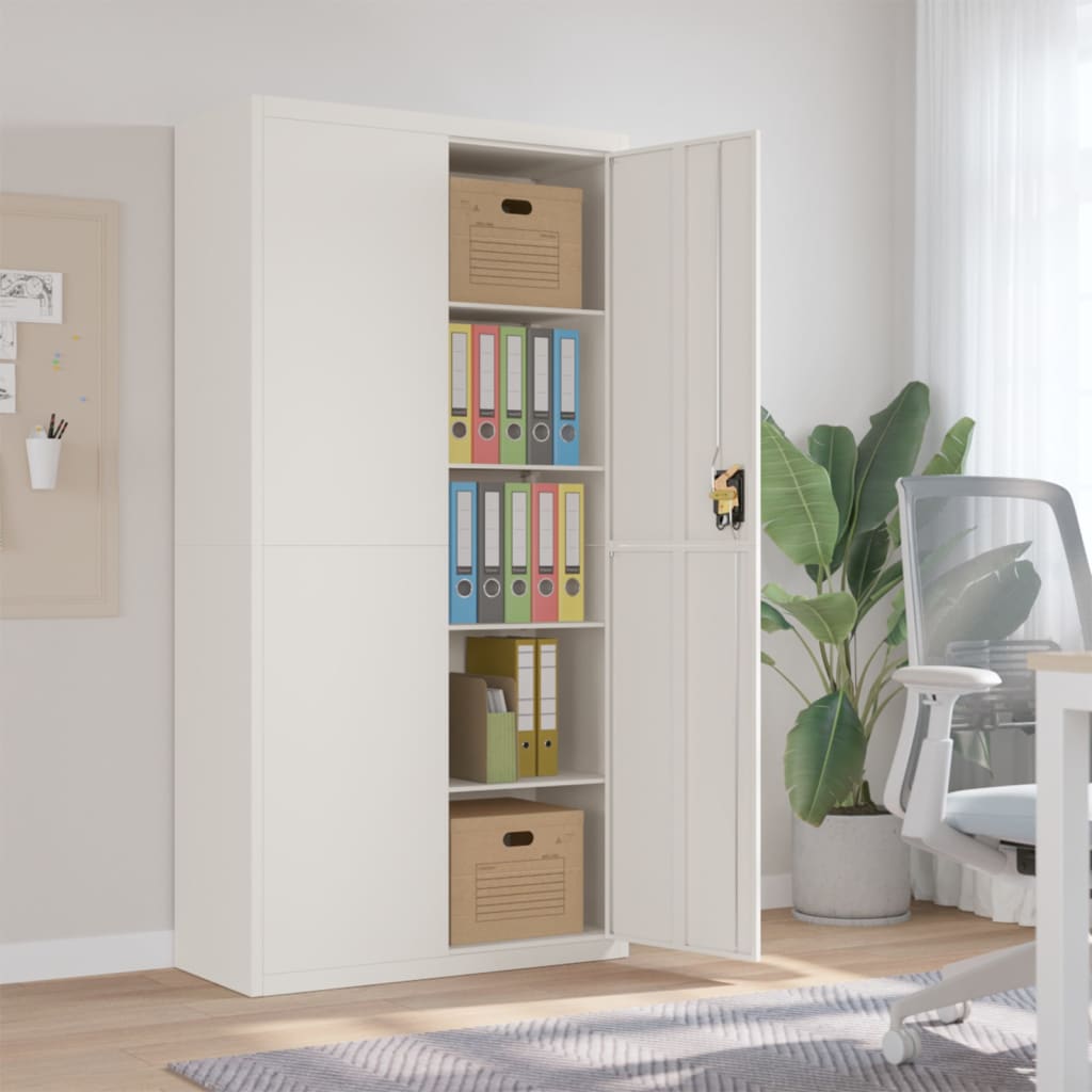 8720845889746_m_en_hd_1 Provira Archiefkast 90x40x180 cm staal wit - Image 1