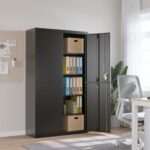 Provira Archiefkast 105x40x180 cm staal zwart