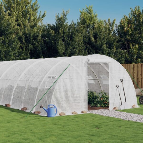 Provira Tuinkas met stalen frame 56 m² 14x4x2 m wit