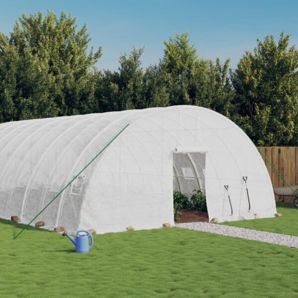 Provira Tuinkas met stalen frame 48 m² 8x6x2,85 m wit