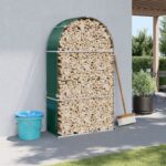 Provira Haardhoutopslag 120x45x210 cm gegalvaniseerd staal groen