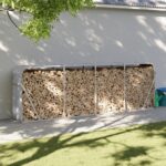 Provira Haardhoutopslag 300x45x100 cm gegalvaniseerd staal lichtgrijs