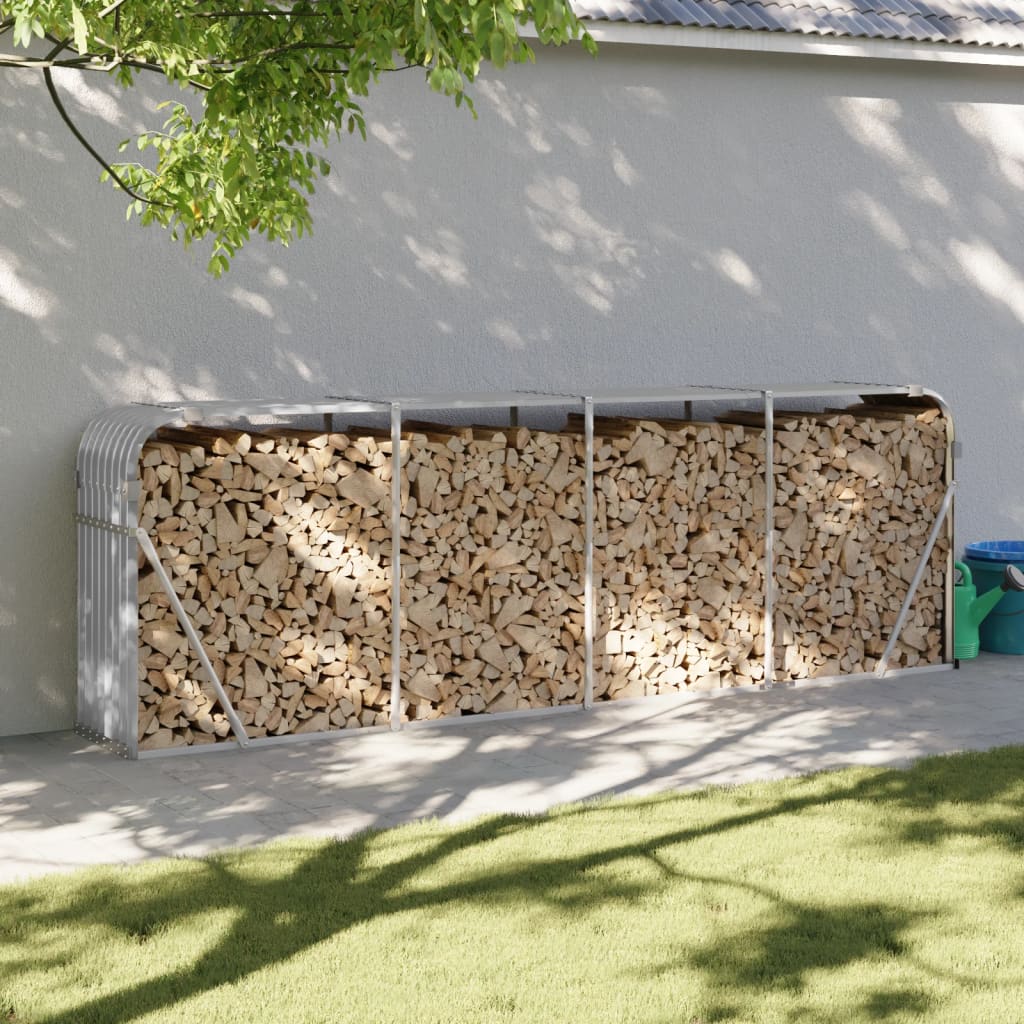 8720845897017_m_en_hd_1 Provira Haardhoutopslag 300x45x100 cm gegalvaniseerd staal lichtgrijs - Image 1