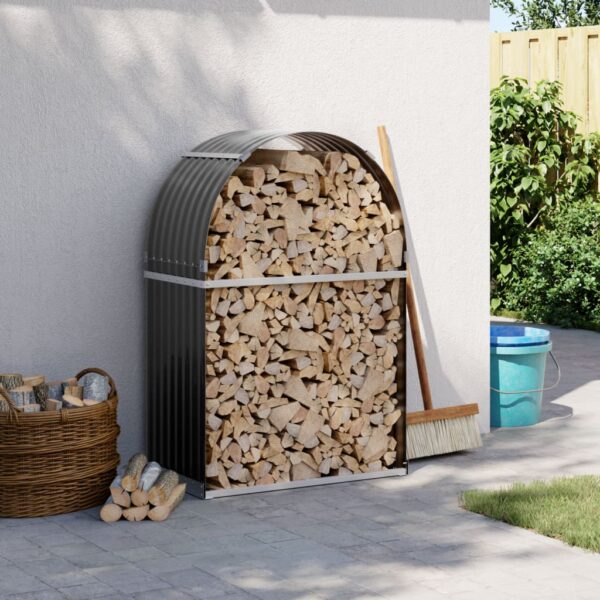 Provira Haardhoutopslag 80x45x120 cm gegalvaniseerd staal antraciet