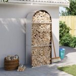 Provira Haardhoutopslag 80x45x190 cm gegalvaniseerd staal zilverkleurig
