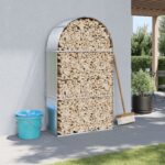 Provira Haardhoutopslag 120x45x210 cm gegalvaniseerd staal zilverkleur