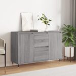 Provira Dressoir 104x35x70 cm bewerkt hout grijs sonoma eikenkleurig