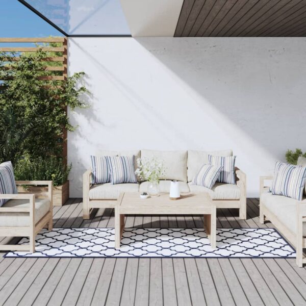 Provira Buitenkleed omkeerbaar 80x250 cm marineblauw en wit