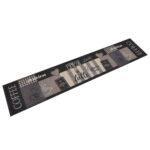 Provira Keukenmat wasbaar koffieprint 60x300 cm fluweel zwart