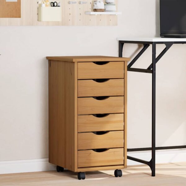 Provira Ladekast MOSS verrijdbaar massief grenenhout honingbruin