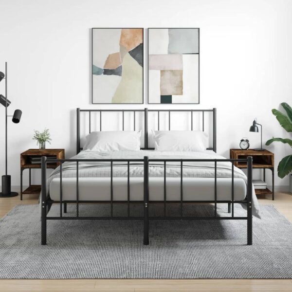 Provira Nachtkastjes 2 st 40x41x50 cm bewerkt hout gerookt eikenkleurig