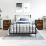 Provira Nachtkastjes 2 st 40x36x60 cm bewerkt hout gerookt eikenkleurig