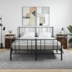 Provira Nachtkastjes 2 st 40x42x60 cm bewerkt hout gerookt eikenkleurig