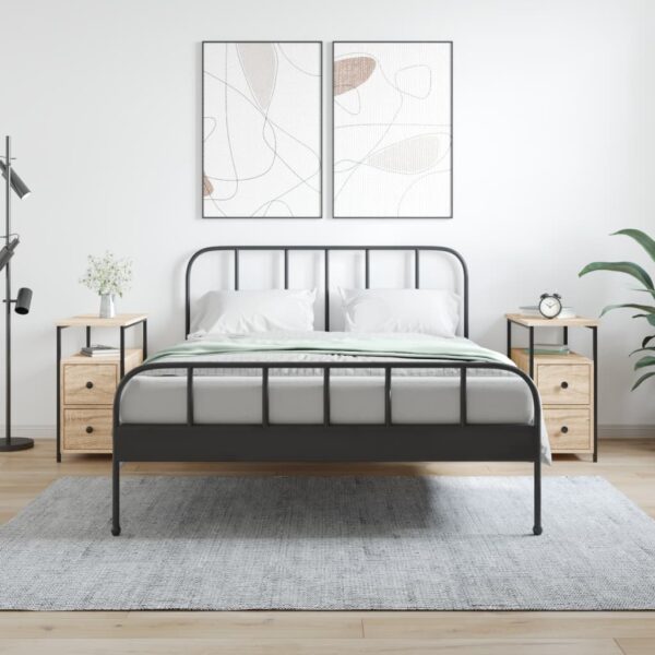 Provira Nachtkastjes 2 st 30x60x60 cm bewerkt hout sonoma eikenkleurig