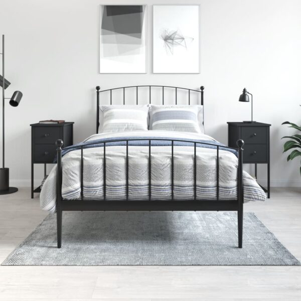 Provira Nachtkastjes 2 st 32x42x70 cm bewerkt hout zwart