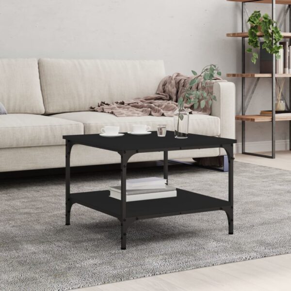 Provira Salontafel 55x55x40 cm bewerkt hout zwart