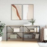 Provira Wandtafel 160x30x75 cm bewerkt hout en ijzer sonoma eikenkleur
