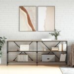Provira Wandtafel 180x30x75 cm bewerkt hout en ijzer sonoma eikenkleur