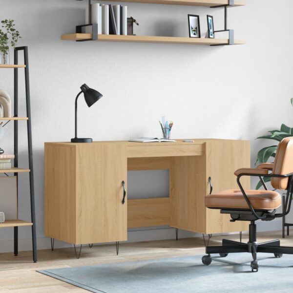 Provira Bureau 140x50x75 cm bewerkt hout sonoma eikenkleurig